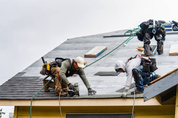 Professional Gutter Installation technician working in Minersville, PA